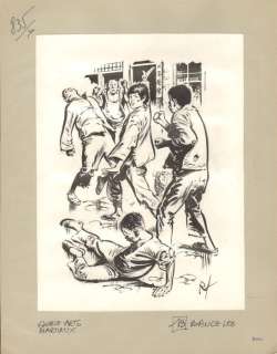 Follet, René | Follet, René - Illustration originale pour â€œIl s’appelait Bruce Leeâ€ (p. 217) - Â« 15 histoires d’arts martiaux Â» - (1981) | Catawiki