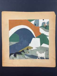 Piero Bernardini | Il Lupo e l’agnello - 1x illustrazione per volume Mondadori - Page volante | Catawiki