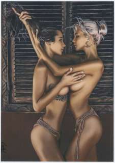 Calas, J.M. | Jean Michel Calas - Dessin original en couleur - Prélude Ã  l’amour - Format dessin: 21 x 29,7 cm. - (2022) | Catawiki