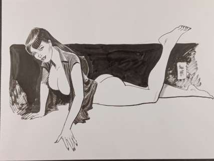 Jordi Bernet | Jordi Bernet - Illustrazione Originale "Chiara di Notte" - Firmata - Page volante - Exemplaire unique - (2010) | Catawiki