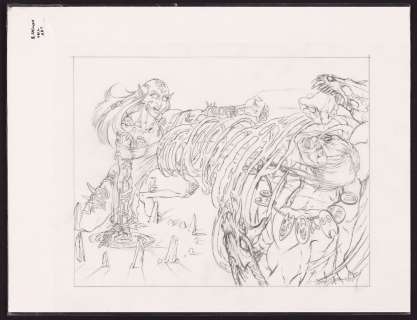 Necromancer vs. Shaman Sketch by Ron Spencer | mycomicshop.com