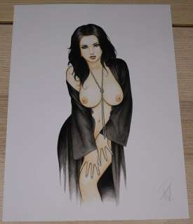 Paturaud, Laurent | Paturaud, Laurent - Dessin original couleur - Succubes - Femme en chemise de nuit | Catawiki