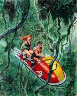 Don Lawrence - Storm, illustration Ã  la gouache sur carton pour …