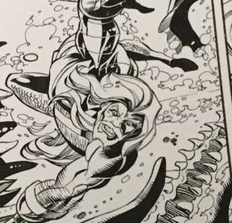 JLA Page Featuring Aquaman. | Unreal Books