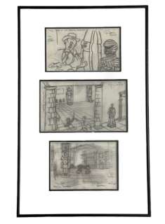 Patrick Block | 3 original pencil prelims by American Disney artist Patrick Block - The Case of the Missing Mummy - framed - (2008) | Catawiki