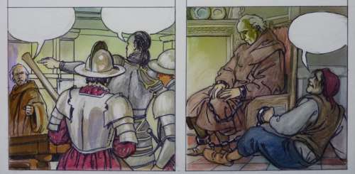 Manara, Milo | Manara, Milo - Original colour strip - Columbus - (1992) | Catawiki