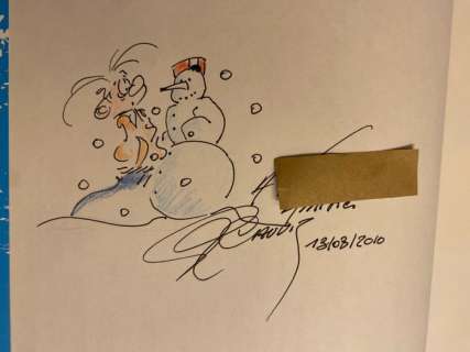 Nic & Cauvin | Spirou et Fantasio T30 - La Ceinture du grand froid avec dédicace Cauvin - Cartonné - Réédition | Catawiki