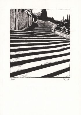 Frédéric Pajak | Rome - Encre de Chine, plume et pinceau sur papier | Huberty Breyne Gallery