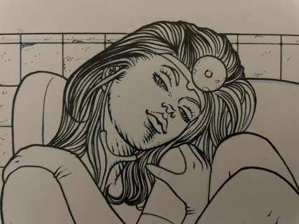 Alessandro Scacchia | Pin Up - A. Scacchia - illustrazione originale "Dottoressa" - Page volante - Exemplaire unique | Catawiki