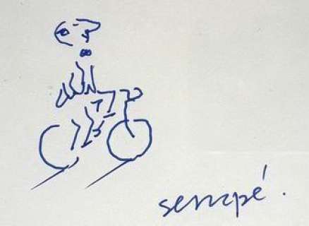 Sempé, Jean-Jacques | Sempé - Dessin original - Le Cycliste | Catawiki