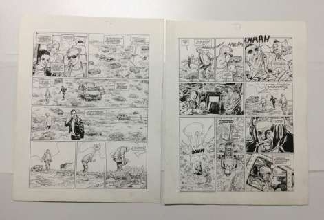 Antonio Parras - Parras, Antonio - 2 planches originales (p.30) + (p.31) Le lièvre de Mars T7 - (2000)