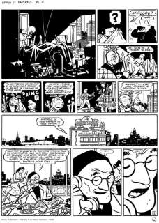 Chaland, Yves | Chaland, Yves - Estampe pigmentaire à tirage unique + certificat + NFT - Spirou et Fantasio - Planche 4 - (2022) | Catawiki