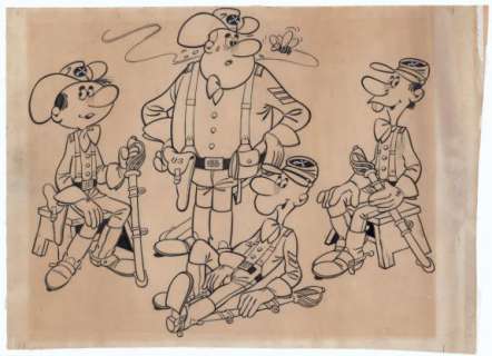 Louis Salvérius - Illustration originale sur calque - les tuniques bleues