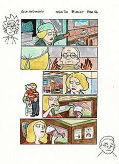 Benjamin Dewey - Rick and Morty #30 - Original page by Benjamin Dewey - Size: 28 x 38 cm. - (2017)