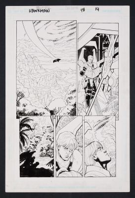 Cam Smith, Chris Batista | Original Art from Hawkman #48 (2006) Page 14 Pencils by Chris Batista, Inks by Cam Smith | mycomicshop.com (Buy It Now)