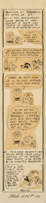 Reiser | Â«Des dessinateurs comme Reiser et Cabu...Â» Encre de Chine sur papier | Tessier Sarrou