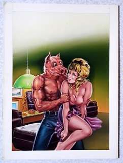 Mario Caria - Pig #54 - M. Caria - original cover “Suin lover” - Cartonné - Exemplaire unique - (1987)