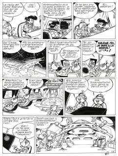 Gos | Le Scrameustache, L’épreuve du sablier, planche originale à l’encre de chine. | Septimus