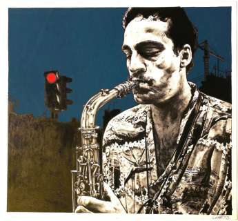 Claeys, Jean-Claude  (1951) | CLAEYS, Jean-Claude Illustration originale "le saxophoniste" pour la c | Estim Nation