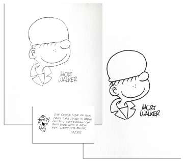 Mort Walker Signed ’’Beetle Bailey’’ Drawings | Nate Sanders