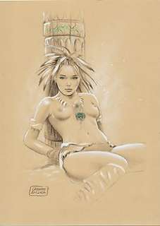 Giuseppe De Luca - Pin Up - G. De Luca - illustrazione originale - Page volante - Exemplaire unique