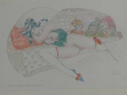 Leone Frollo | Leone Frollo - Original illustration "Biancaneve e i nani" | Catawiki