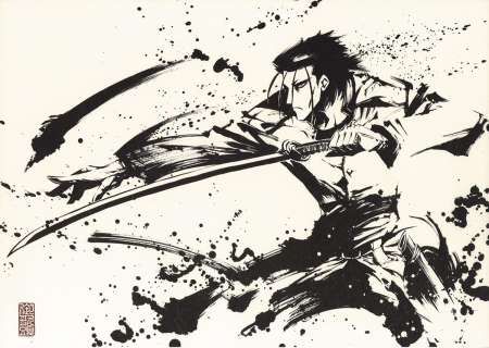 Okato Reproduction Illustration "Rurouni Kenshin (Samurai X) Sumie Collection" | Mandarake (Big Web)