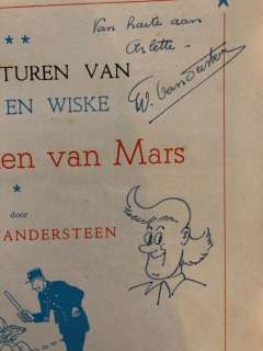 Willy Vandersteen - Redelijke / Goede Staat | Suske en Wiske - De gezanten van Mars - met opdrachttekening Willy Vandersteen - Broché - Réédition - (1956) | Catawiki