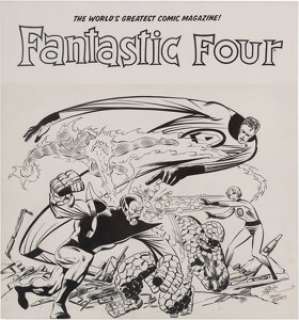 John Byrne and John Beatty Fantastic Four Illustration Original Art (undated). Super Skrull gets a warm F.F. -