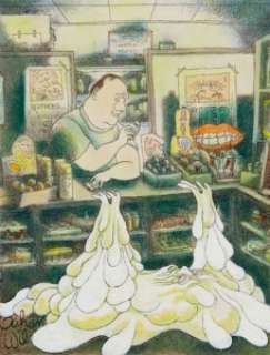 GAHAN WILSON (American, 1930) Playboy cartoon illustration, page 232, September 1970 Mixed media on paper 9 x 7 -