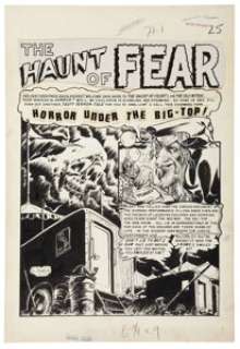 Graham Ingels Crime SuspenStories #7 Complete 7-page Story "Horror Under the Big-Top" Original Art - | Heritage