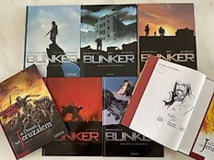 Marty - Bec - Betbeder - Genzianella - Thirault - Bunker 1 t/m 5 - De Droom van Jerusalem 1 & 2 - Compleet - met opdrachttekening door Lionel Marty - Cartonné - EO