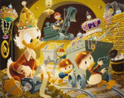 Carl Barks Business as Usual Painting Original Art (1976). Yes, it‘s just an ordinary day inside the fabulous -