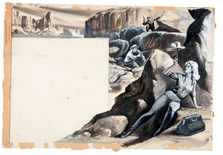 WESTERN SHOOT-OUT ORIGINAL MAGAZINE ART. | Hake’s