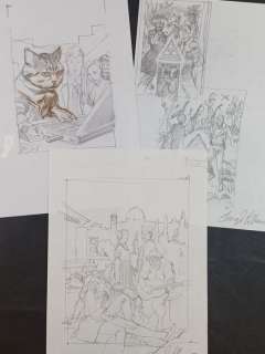 Lucio Filippucci | Martin Mystère - Lucio Filippucci - 3x Disegni Preliminari "Docteur Mystère" - Firmati - Page volante - Exemplaire unique | Catawiki