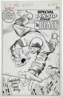 Jack Kirby and Chic Stone X-Men #8 The Beast Special Pin-Up Page Original Art (Marvel, 1964). Let the banners - | Heritage