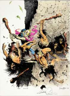 Frank Frazetta Buck Rogers Hand Colored Limited Edition Print 28/50 Remarqued With an Original Nude Sketch -