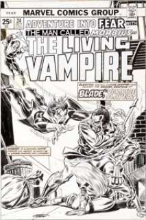 Gil Kane and John Romita Sr. Fear #24 Morbius the Living Vampire Cover Original Art (Marvel, 1974). How will -
