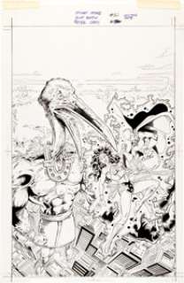 Scott Eaton and Peter Gross Doctor Fate #32 Cover Original Art (DC, 1991). Thoth takes the Big Apple, along with -