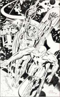 Mike Thibodeaux "Jack Kirby Inking Audition" Silver Surfer Illustration Original Art Signed by Kirby -