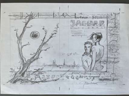 Bosschaert, Jan | Bosschaert, Jan - Voorstudie schets in potlood van cover integraal-uitgave Jaguar - (2012) | Catawiki