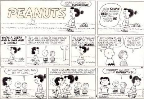 Charles Schulz Peanuts Sunday Comic Strip Original Art dated 9-20-59 (United Feature Syndicate, 1959). Uh-oh -- - | Heritage