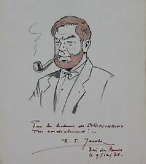 E.P. Jacobs | Jacobs, E.P. - Blake & Mortimer - Dédicace / Dedica ai lettori di "Stripschrift" - Philip Mortimer - Page volante - (1976) | Catawiki