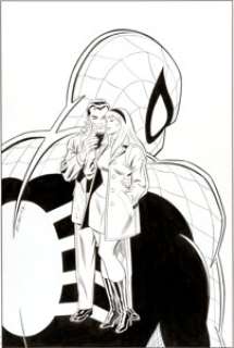John Romita Sr. Webspinners: Tales of Spider-Man #1C Peter Parker and Gwen Stacy "The Kiss" Cover Original -