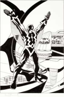 Mike Allred The Jack Kirby Collector #39 Black Bolt Cover Illustration Original Art (TwoMorrows, 2003). This -