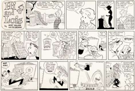 Dik Browne Hi and Lois Sunday Comic Strip Original Art dated 2-16-58 (King Features Syndicate, 1958). Hi -