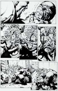 David Finch and Richard Friend Batman: Dark Knight V2#2 Page 5 Original Art (DC, 2011). Two-Face looks a -