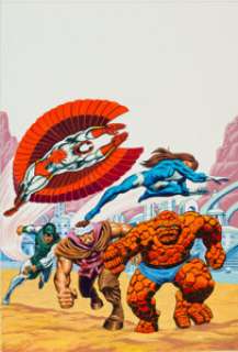 Jean Frisano Special Strange #48 Cover The Thing and the Inhumans Original Art Group (Editions Lug/Marvel, -