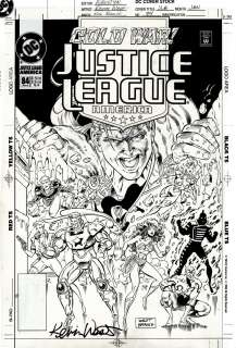 Ken Branch, Kevin West - justice league america #84 cover (sold live on ‘dueling dealers of comic art‘ episode #42 podcast on 10-27-2021