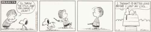 Charles Schulz Peanuts Daily Comic Strip Snoopy Original Art dated 7-5-66 (United Feature Syndicate, 1966). Get - | Heritage